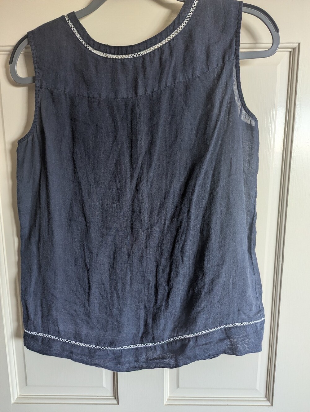 Vince Linen Tank Navy Blue Size Small - Picture 3 of 3